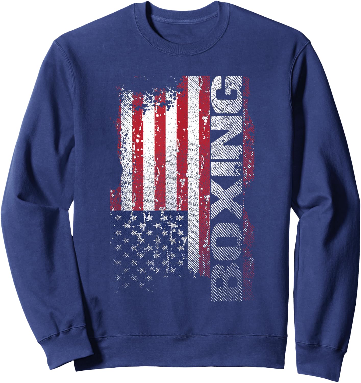 USA Flag Boxing , Boxer Gift Women Kids Men Sweatshirt - Sweatshirt | Navy