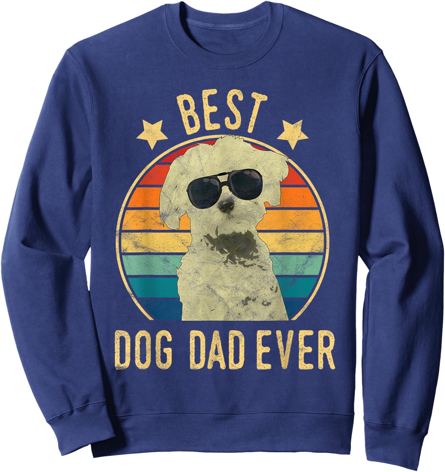 Best Dog Dad Ever Maltese Father's Day Gift Men Sweatshirt - Sweatshirt | Navy