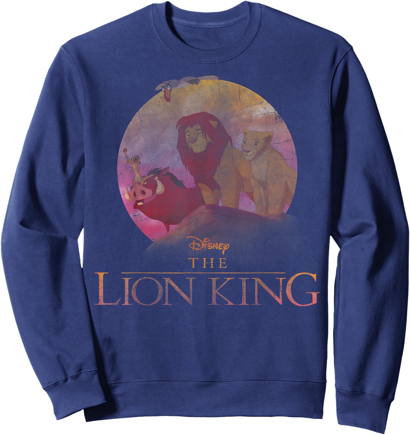 Disney The Lion King Pride Rock Group Shot Distressed Sweatshirt - Sweatshirt | Navy