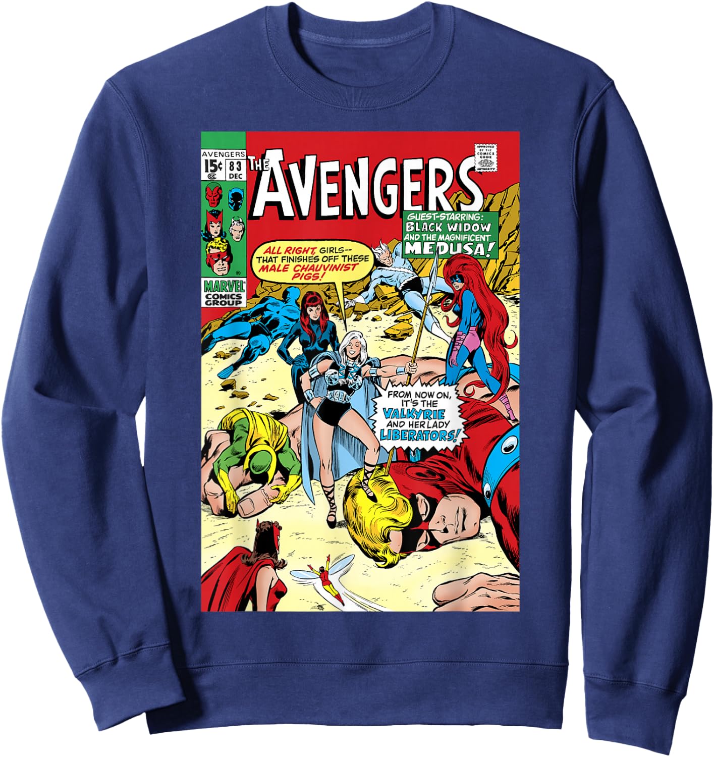 Marvel Valkyrie And Her Lady Liberators Comic Cover Sweatshirt - Sweatshirt | Navy