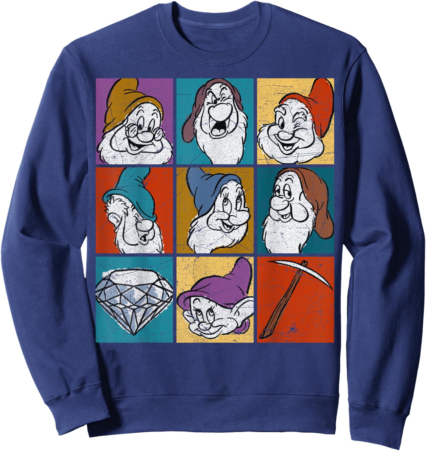 Disney Snow White Seven Dwarfs Panel Portraits Sweatshirt - Sweatshirt | Navy