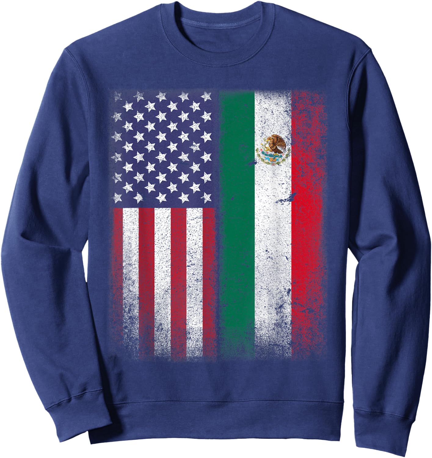 Mexican American Flag Mexico USA Mexicana Mexicano Sweatshirt - Sweatshirt | Navy