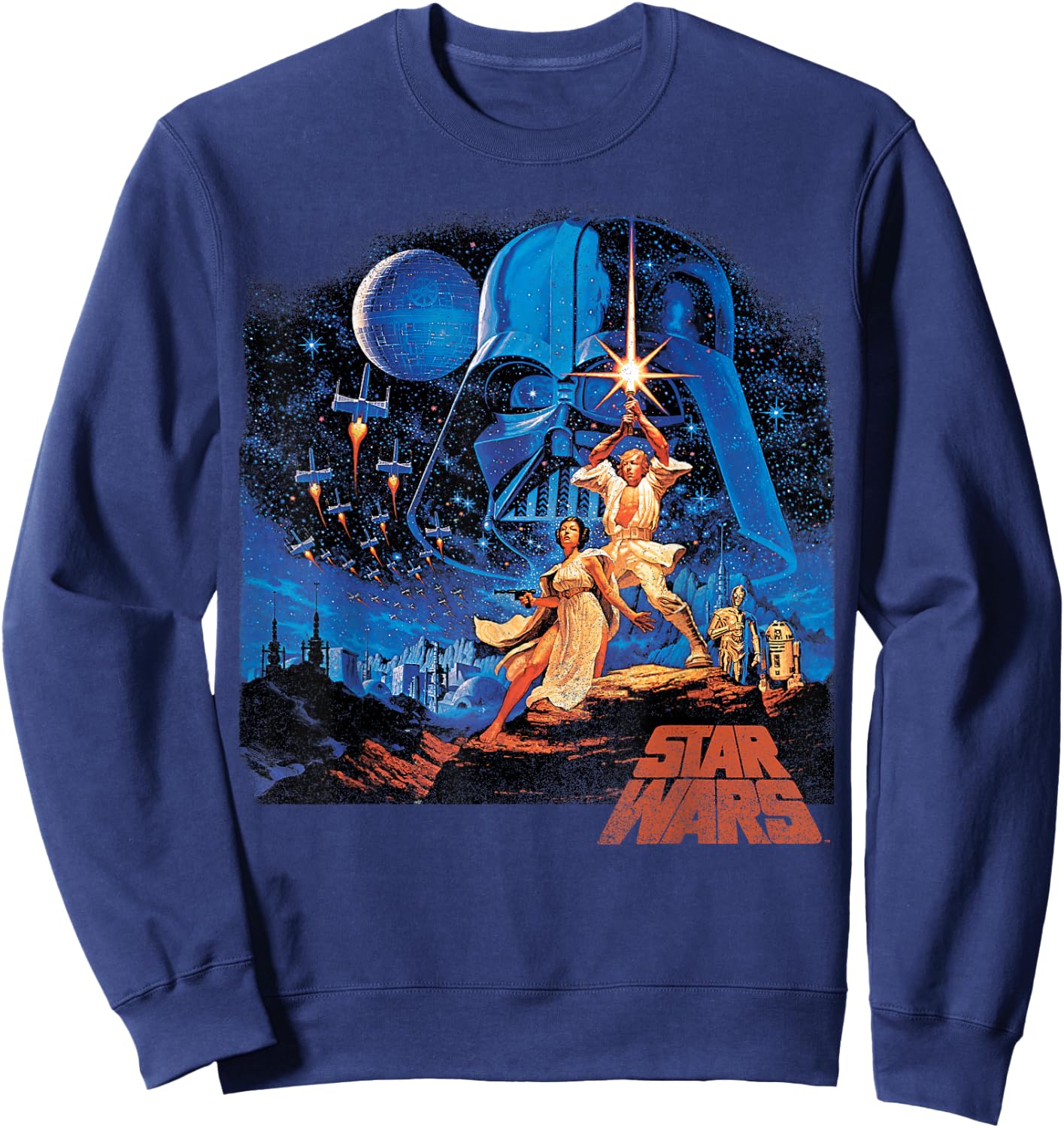 Star Wars A New Hope Classic Vintage Luke Skywalker Poster Sweatshirt - Sweatshirt | Navy