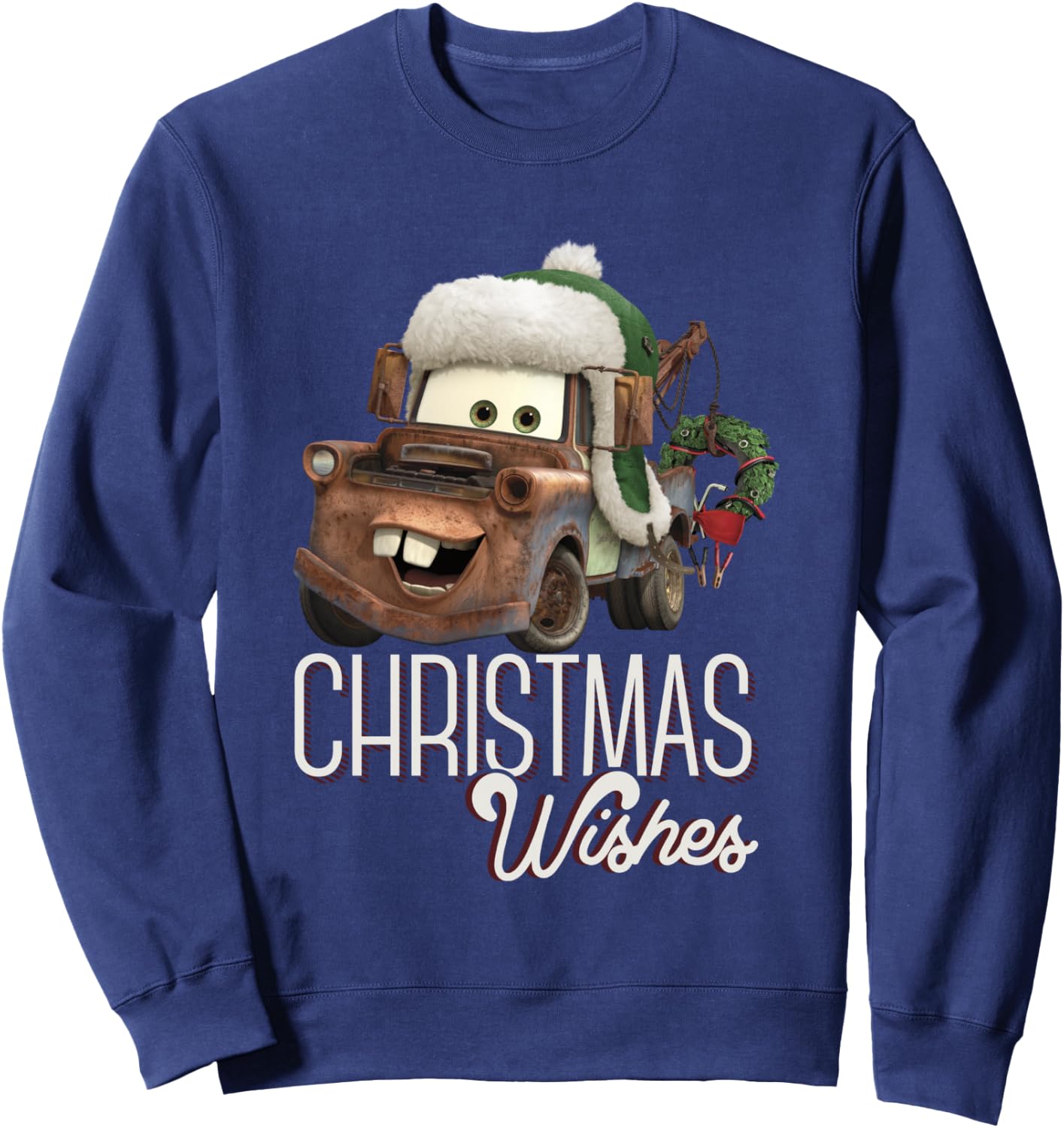 Disney Pixar Cars Tow Mater Christmas Wishes Portrait Sweatshirt - Sweatshirt | Navy