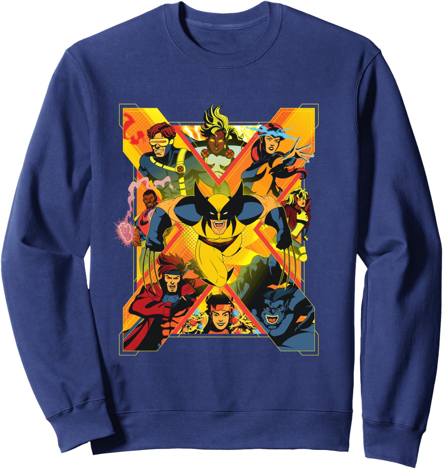 Marvel Studios X-Men ’97 Wolverine and Team X-Logo Sweatshirt - Sweatshirt | Navy
