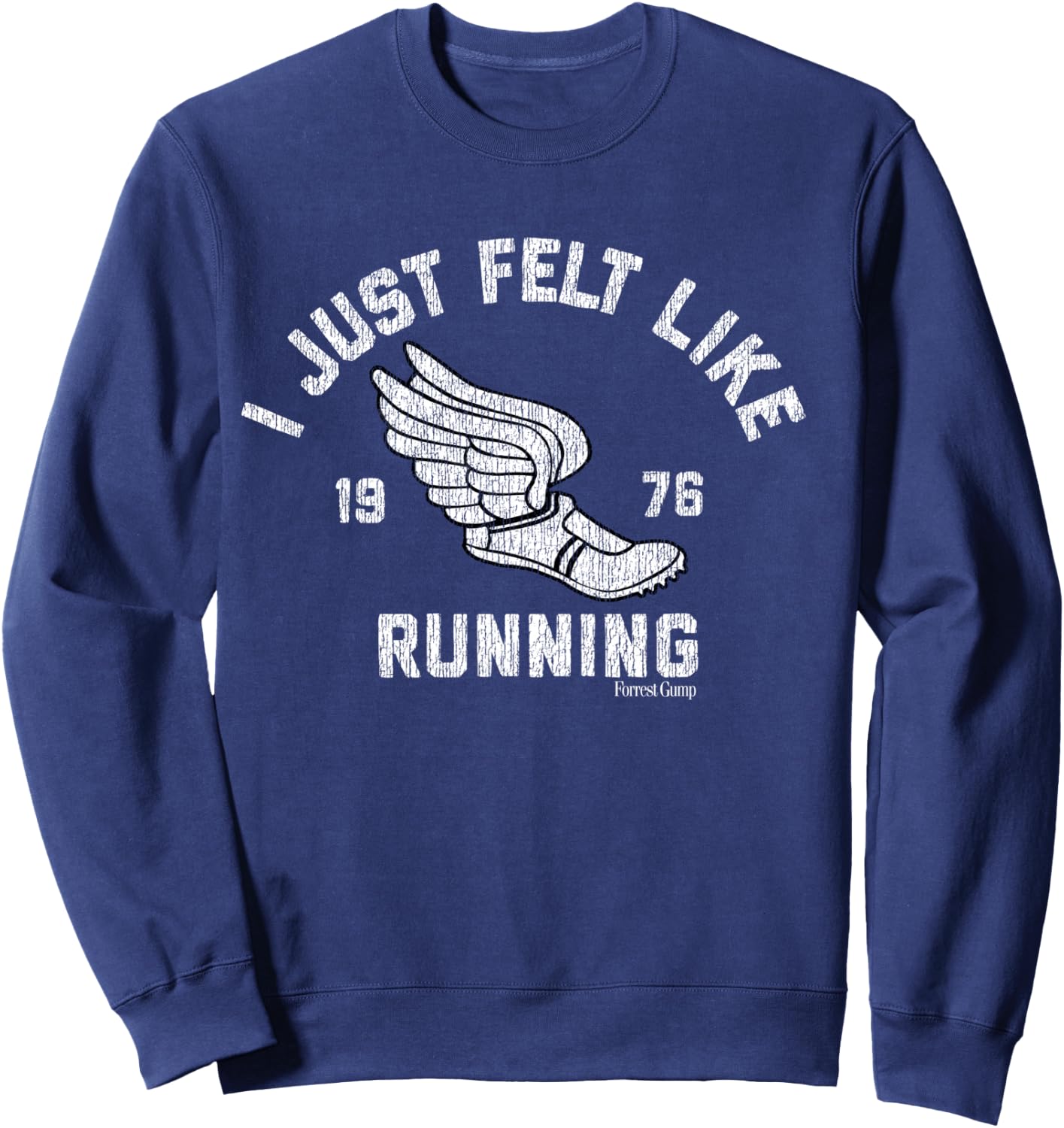 Forrest Gump I Just Felt Like Running 1976 Logo Sweatshirt - Sweatshirt | Navy