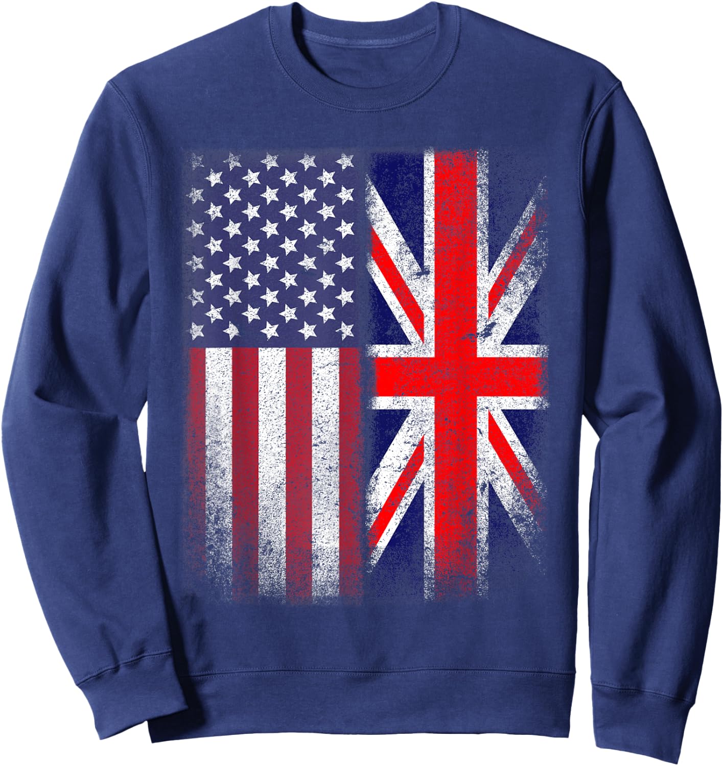 British American Flag Union Jack England Usa Sweatshirt - Sweatshirt | Navy