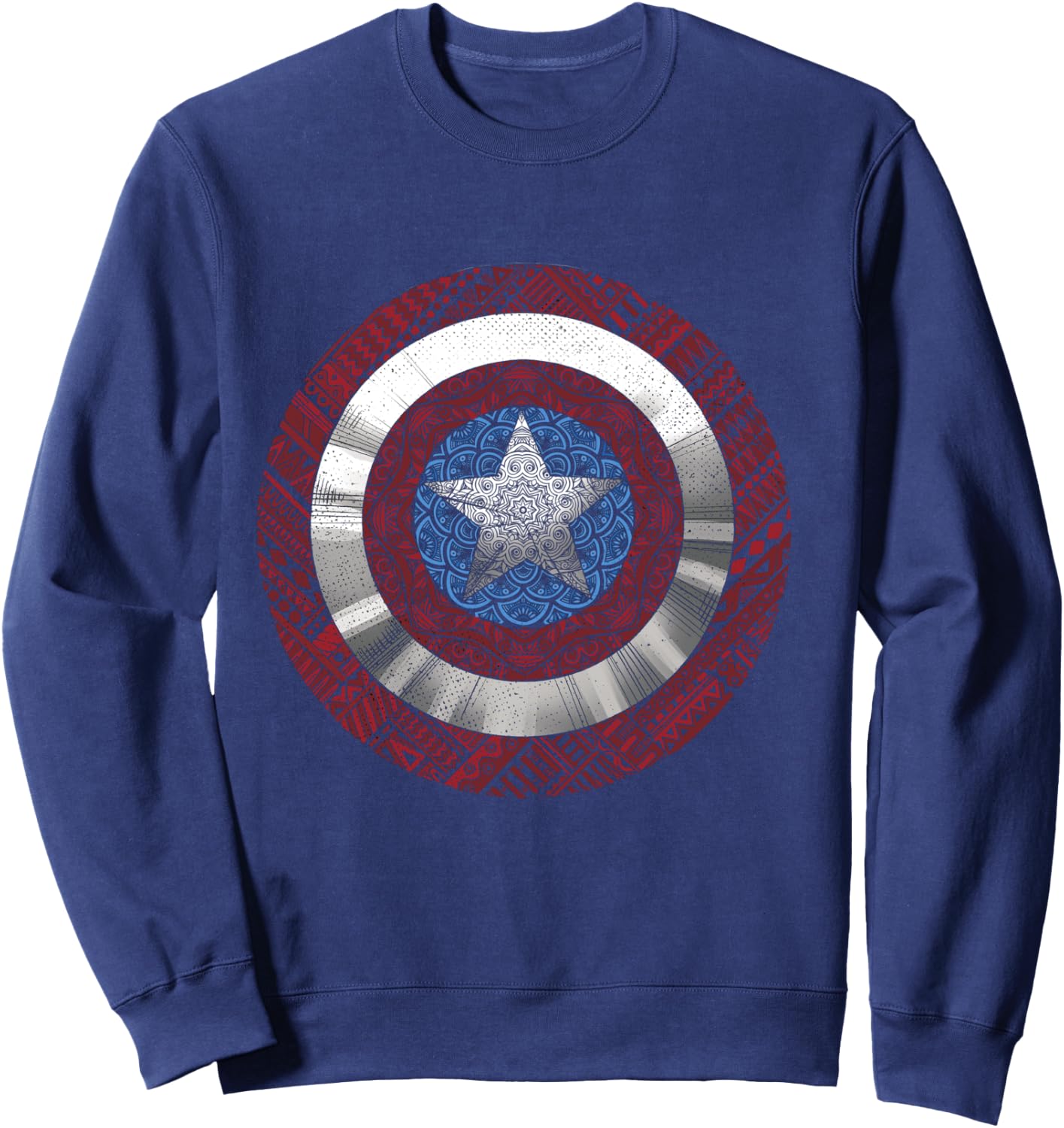 Marvel Captain America Avenger Ornate Shield Sweatshirt - Sweatshirt | Navy