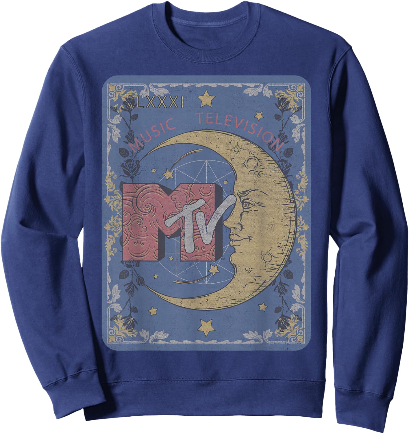 MTV Music Television Crescent Moon Tarot Card Sweatshirt - Sweatshirt | Navy