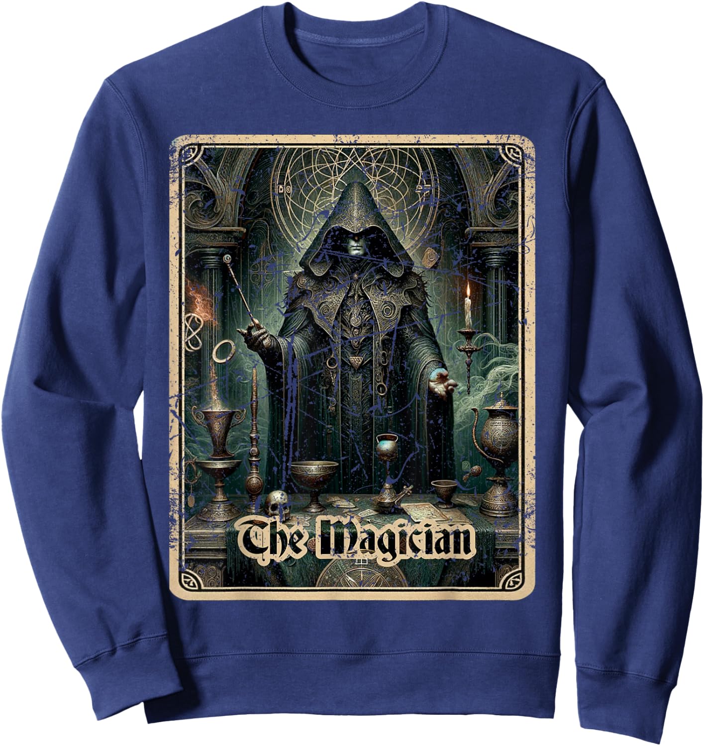 Magician Tarot Card Black Horror Sweatshirt - Sweatshirt | Navy