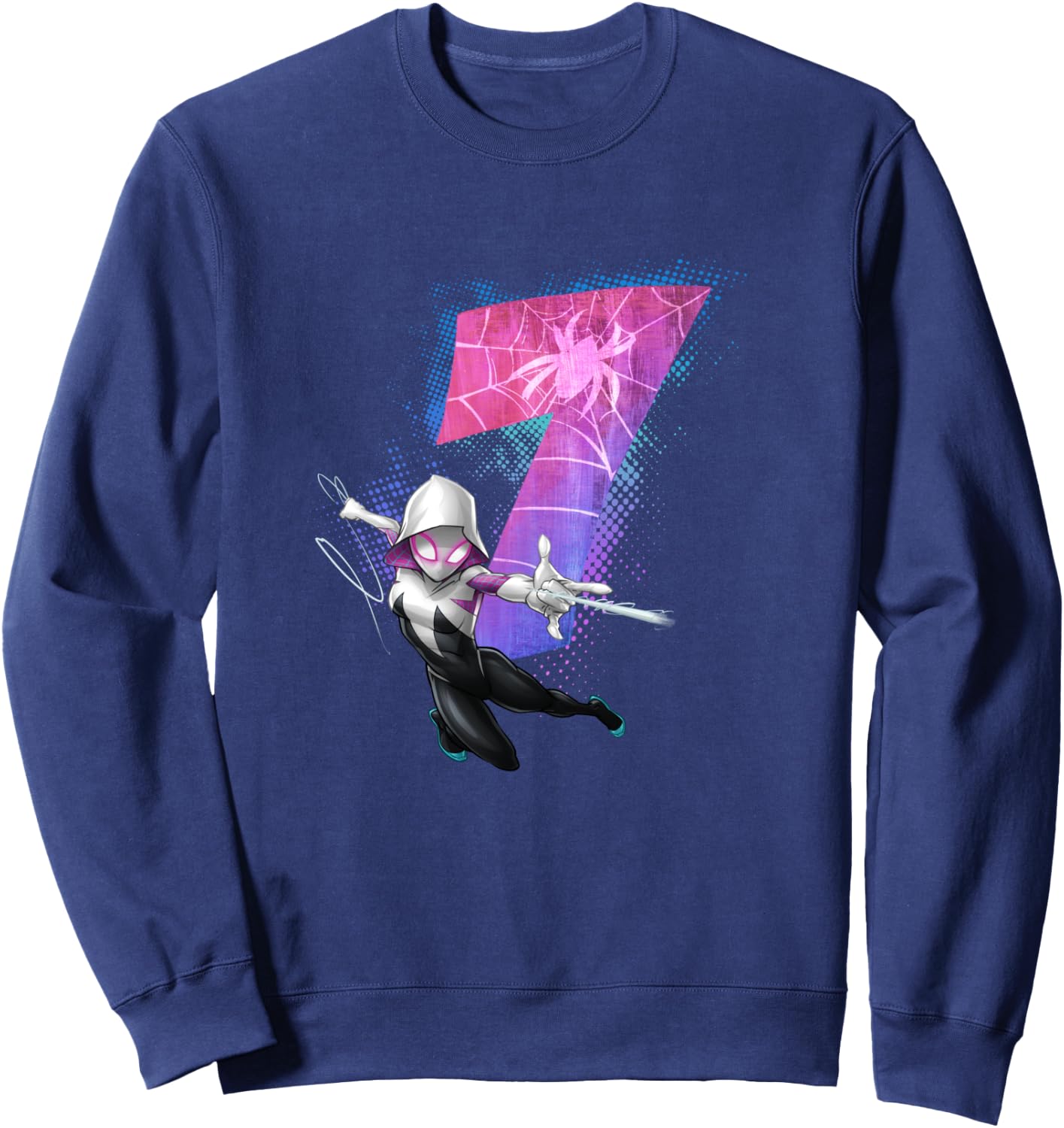 Marvel Ghost-Spider Gwen Stacy 7th Birthday Graphic Sweatshirt - Sweatshirt | Navy