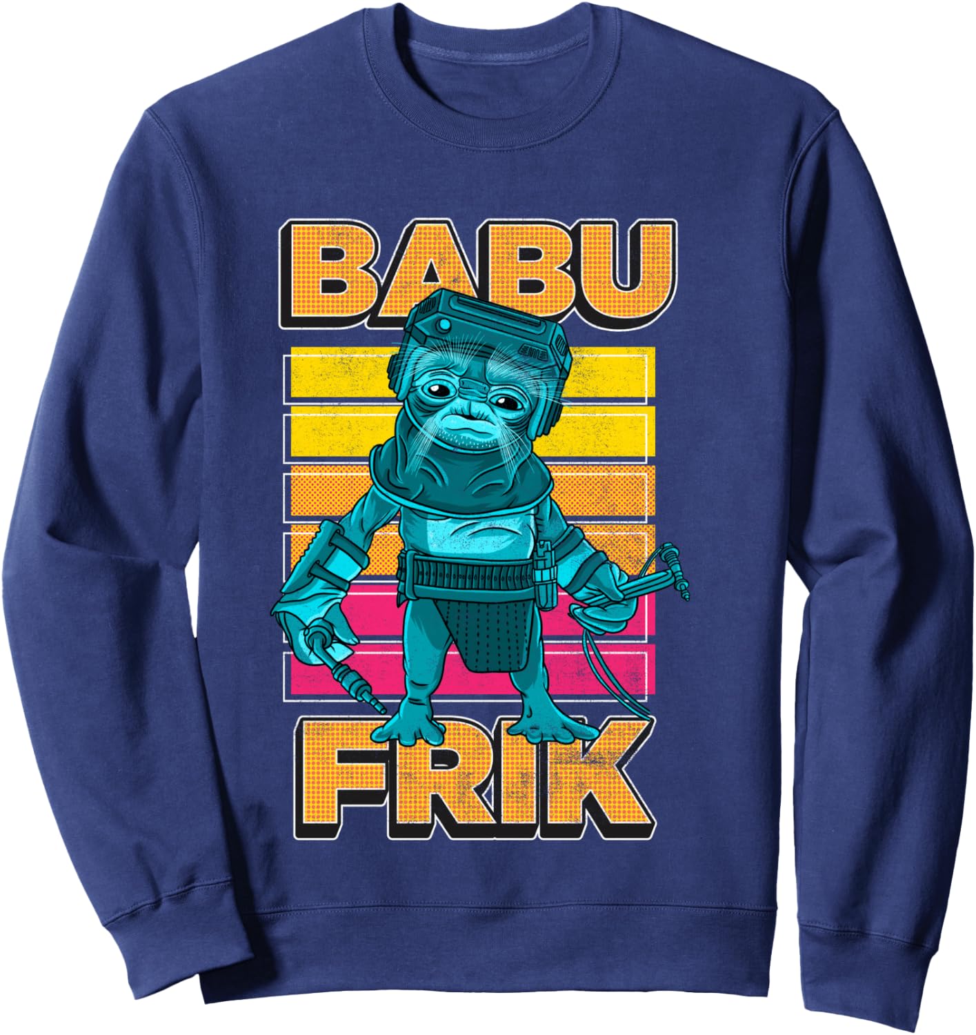 Star Wars The Rise Of Skywalker Babu Frik Pop Art Portrait Sweatshirt - Sweatshirt | Navy