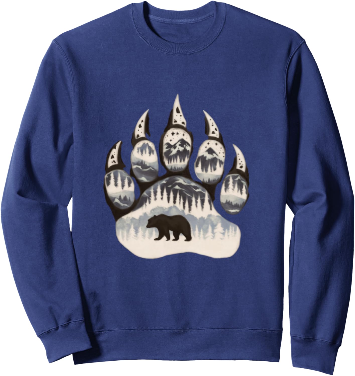 Grizzly Bear Paw Graphic Design Sweatshirt - Sweatshirt | Navy