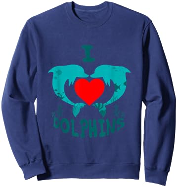 I love dolphins Gift Sweatshirt - Sweatshirt | Navy