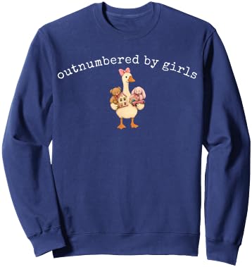 Outnumbered By Girls Funny DAD of Girls Goose Family Life Sweatshirt - Sweatshirt | Navy