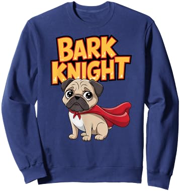 Pug Power: Bark Knight Hero Adventure Sweatshirt - Sweatshirt | Navy