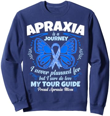 Apraxia Awareness T Shirt - Proud Apraxia Mom Sweatshirt - Sweatshirt | Navy