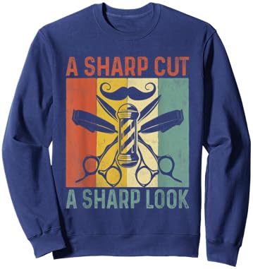 The Art Of Barbering Haircut Hairstyle Men Barber Barbershop Sweatshirt - Sweatshirt | Navy