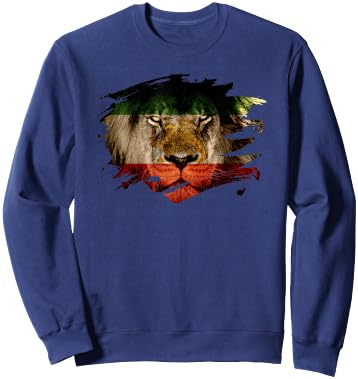 Persia Flag with African Lion - Persian Pride Sweatshirt - Sweatshirt | Navy