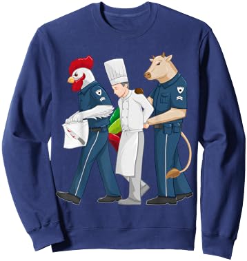 Chef T Shirt and Sous Chef Gifts Funny Chef Accused of Murder Restaurant Cook Kitchen Worker Sweatshirt - Sweatshirt | Navy