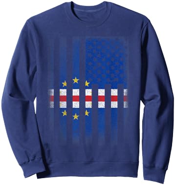 Cape Verdean American Flag Cabo Verde Usa America Sweatshirt - Sweatshirt | Navy