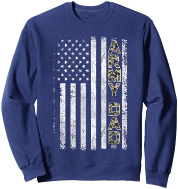 Proud Army Dad T Shirt United States USA Flag Father Gift Sweatshirt - Sweatshirt | Navy