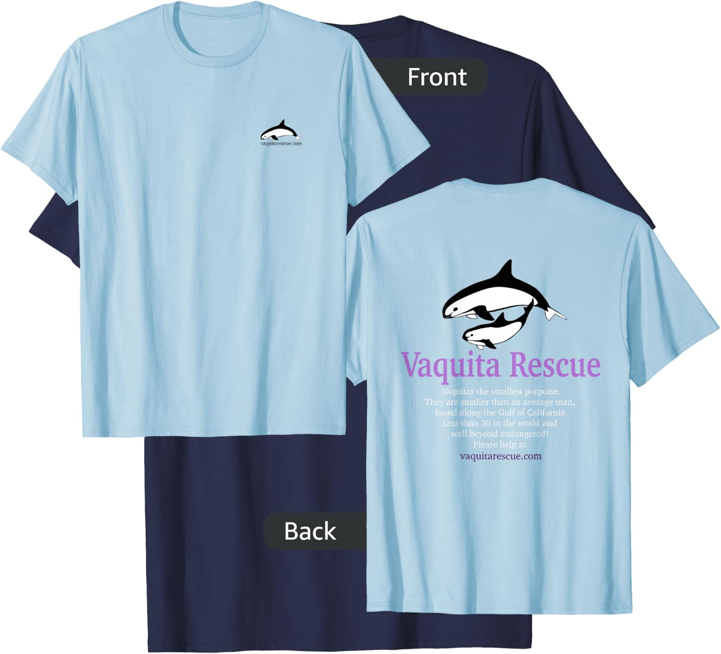 Vaquita Porpoise Dolphin Rescue Endangered Animal T Shirt T-Shirt - T-Shirt | Navy