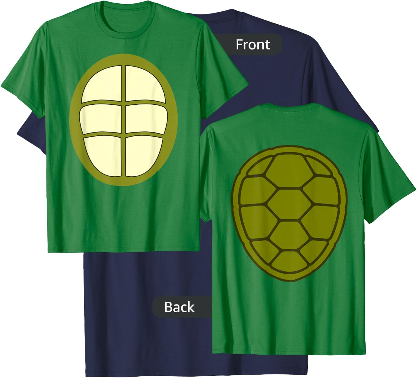Turtle Halloween Costume 2-Sided Turtle Shell Shirt T-Shirt - T-Shirt | Navy