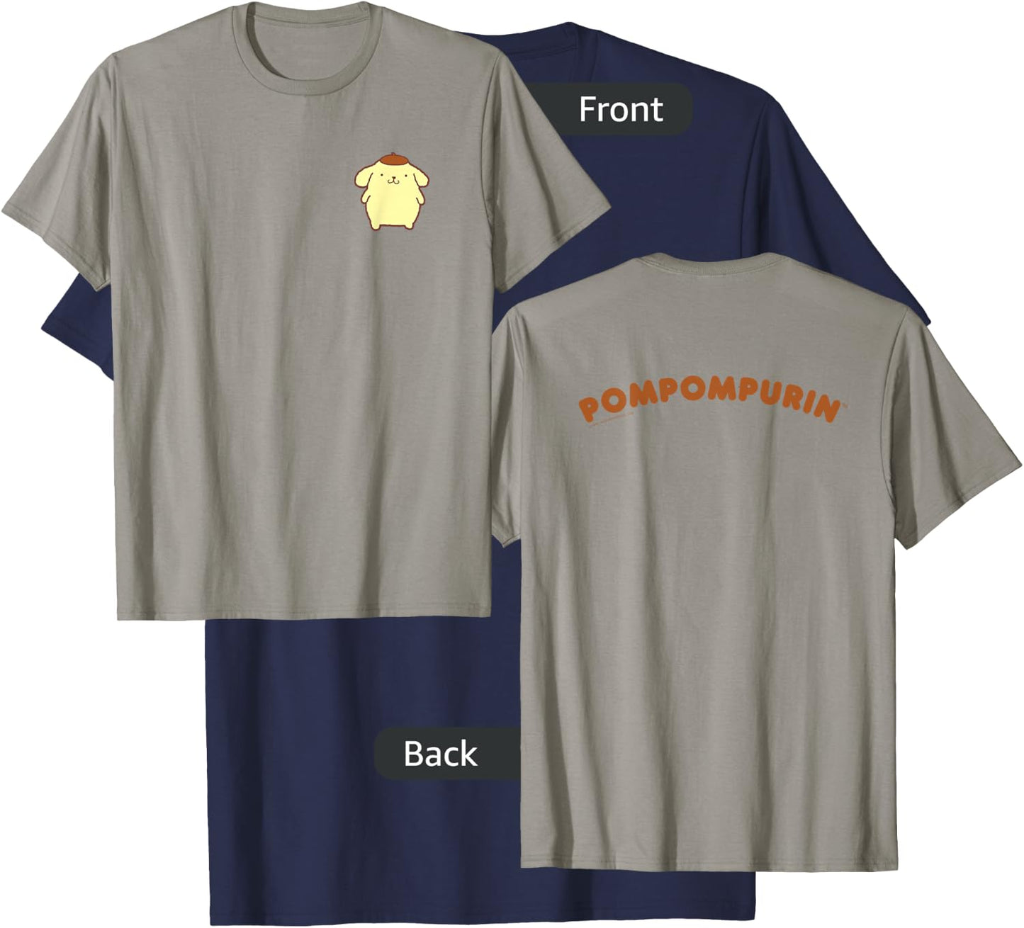 Sanrio Pompompurin Front and Back Logo Shirt T-Shirt - T-Shirt | Navy