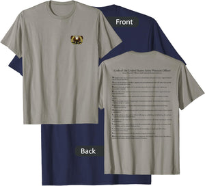 ARMY WARRANT OFFICER CREED with Color Eagle Rising T-Shirt - T-Shirt | Navy