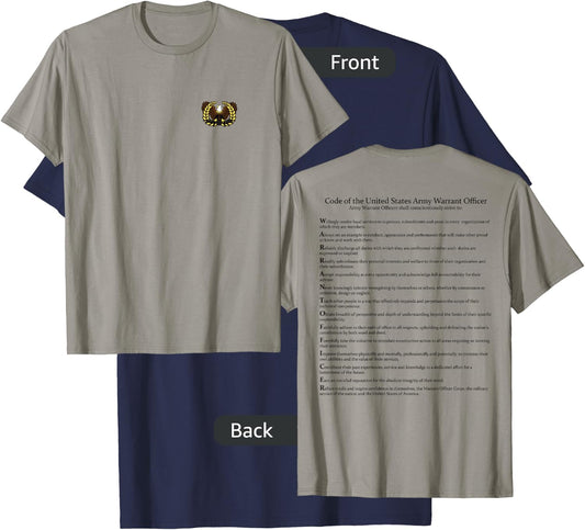 ARMY WARRANT OFFICER CREED with Color Eagle Rising T-Shirt - T-Shirt | Navy