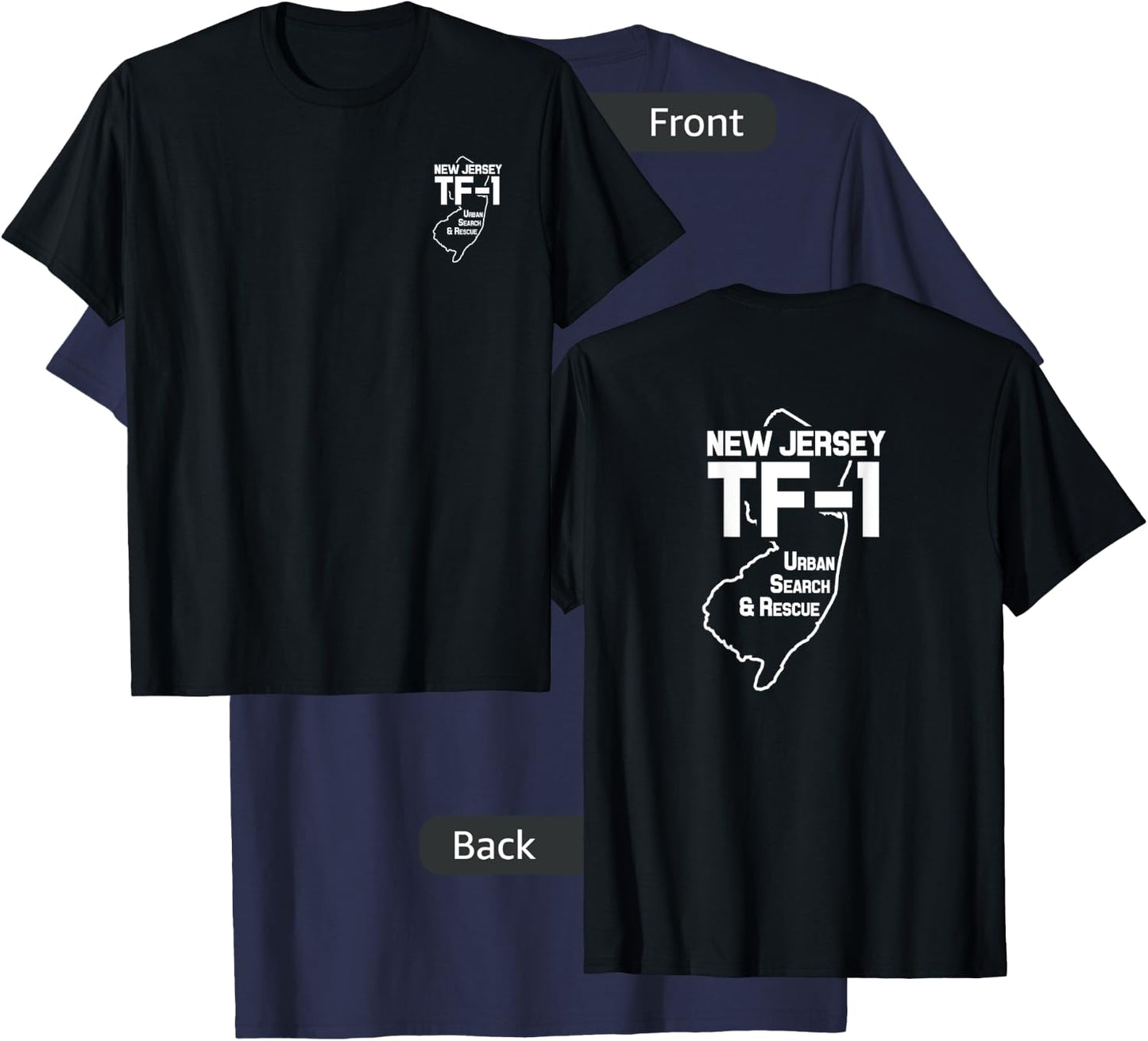 Urban Search & Rescue New Jersey Task Force 1 NJ-TF1 Duty T-Shirt - T-Shirt | Navy