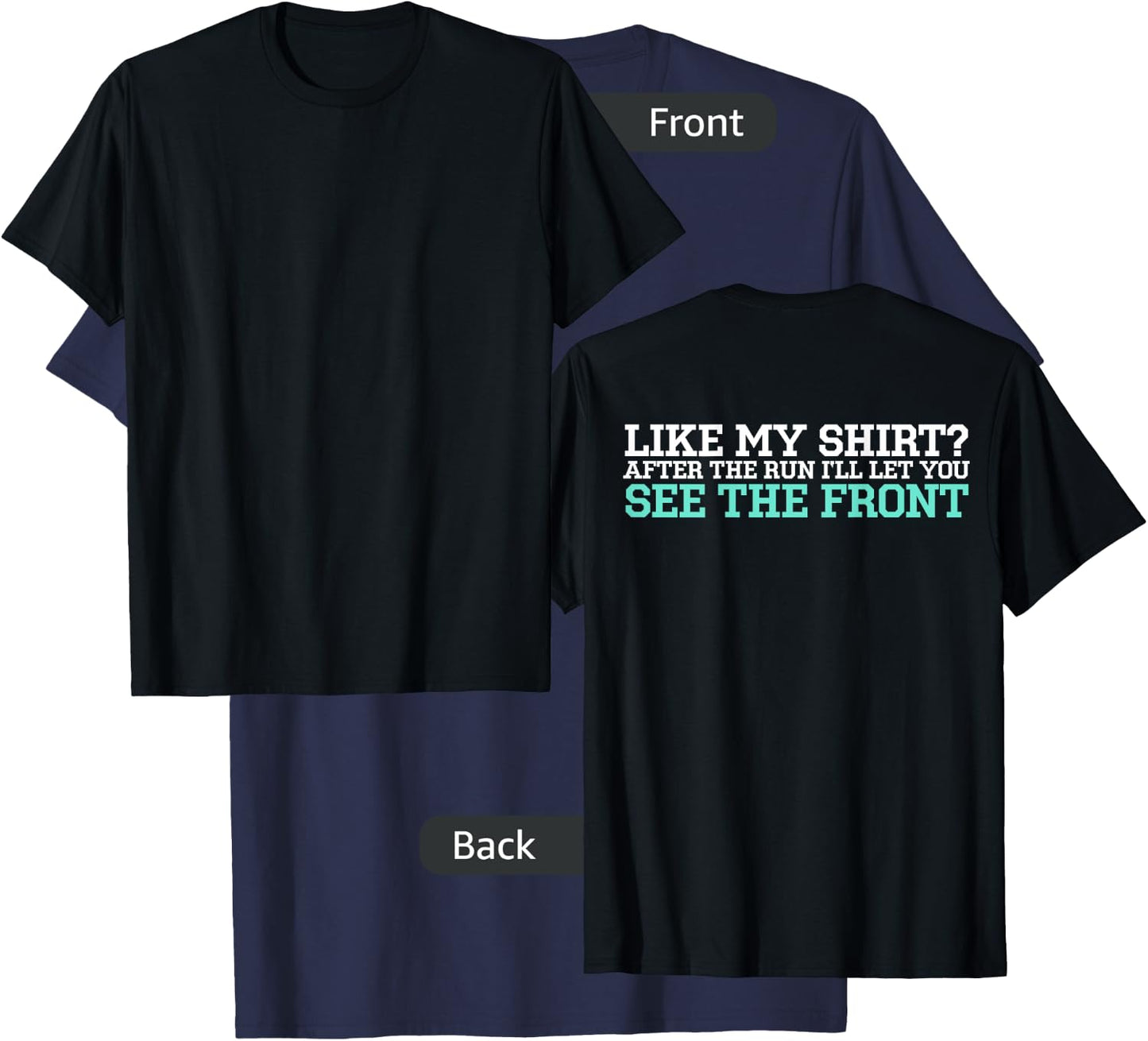 Cross Country Running Shirt With Back Print - Funny XC Shirt T-Shirt - T-Shirt | Navy