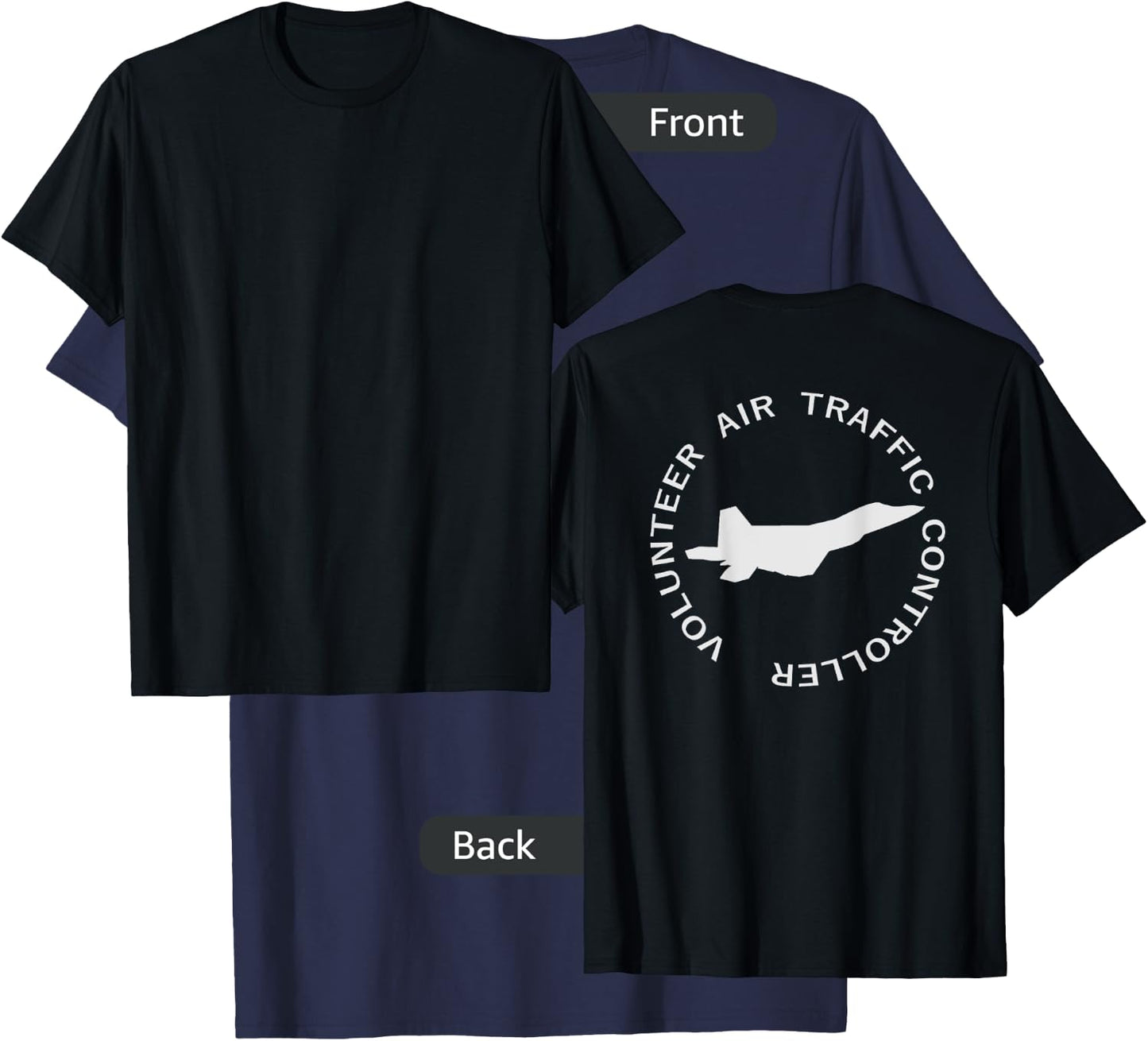Volunteer Air Traffic Controller (back) T-Shirt - T-Shirt | Navy
