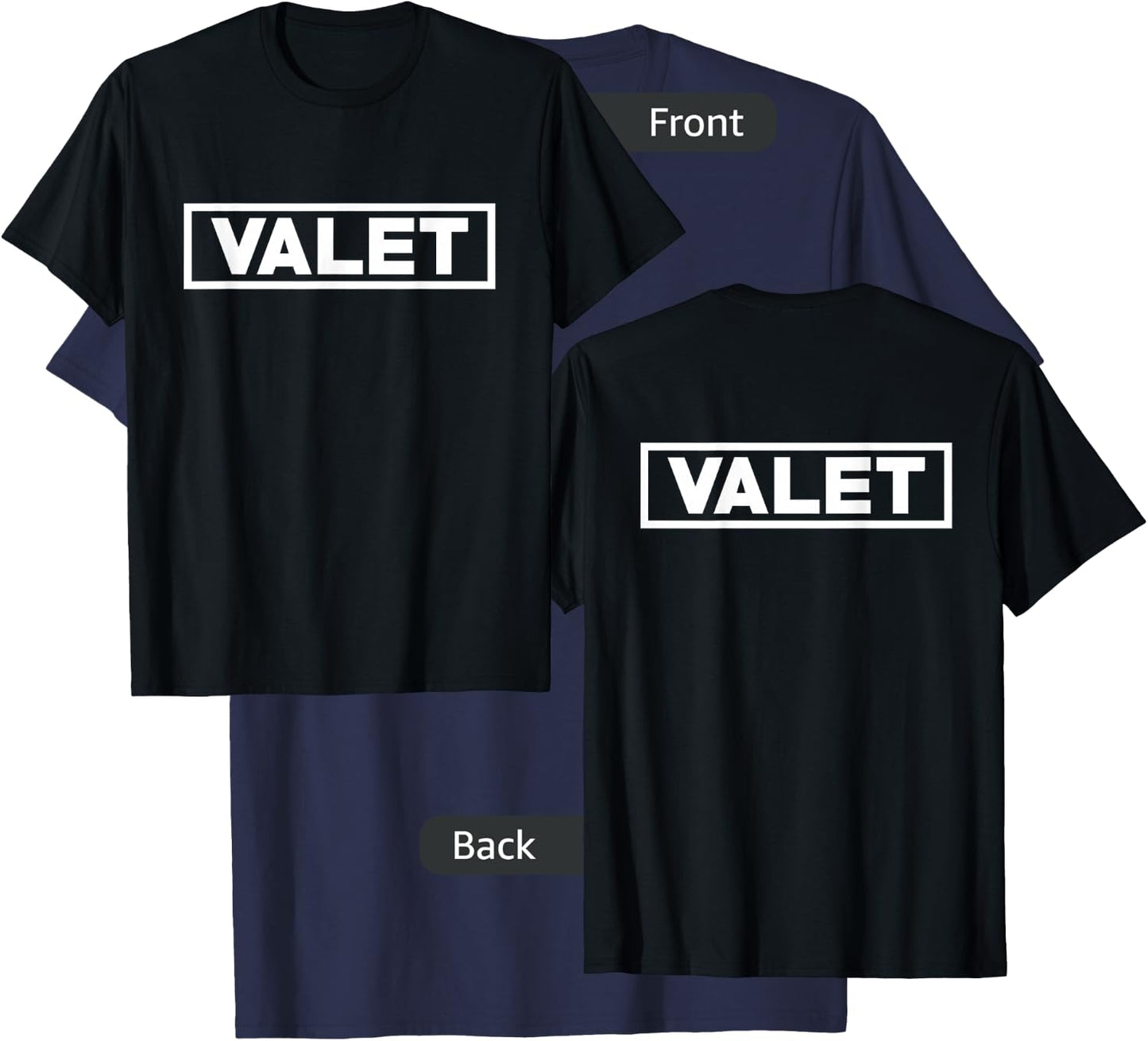 Valet Car Parking Lot Attendant Hotel & Restaurant Employee T-Shirt - T-Shirt | Navy
