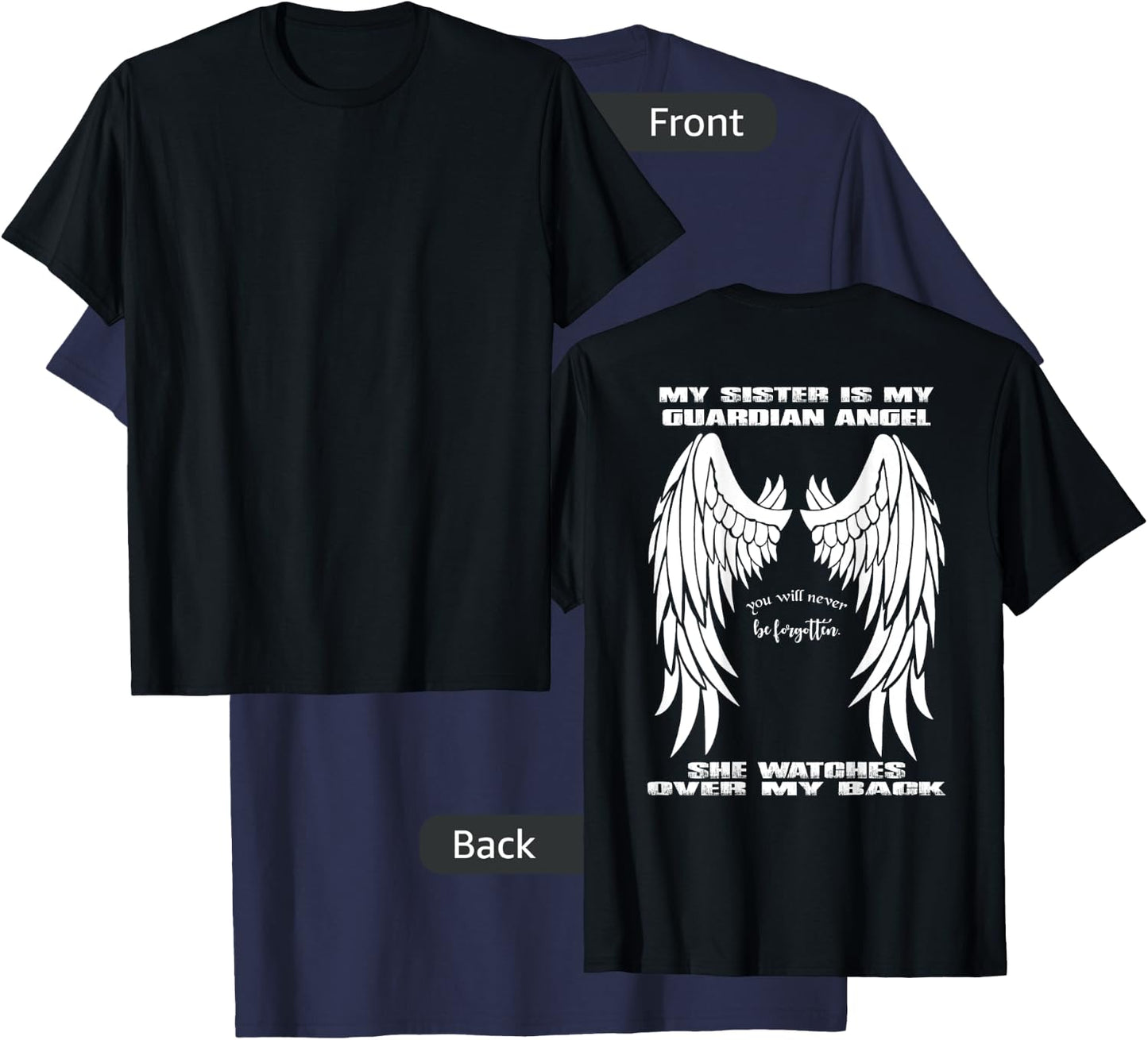 Guardian Angel Shirt - My Sister Is My Guardian Angel T-Shirt - T-Shirt | Navy