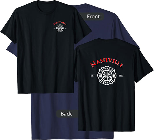 City of Nashville Fire Rescue Tennessee Firefighter T-Shirt - T-Shirt | Navy