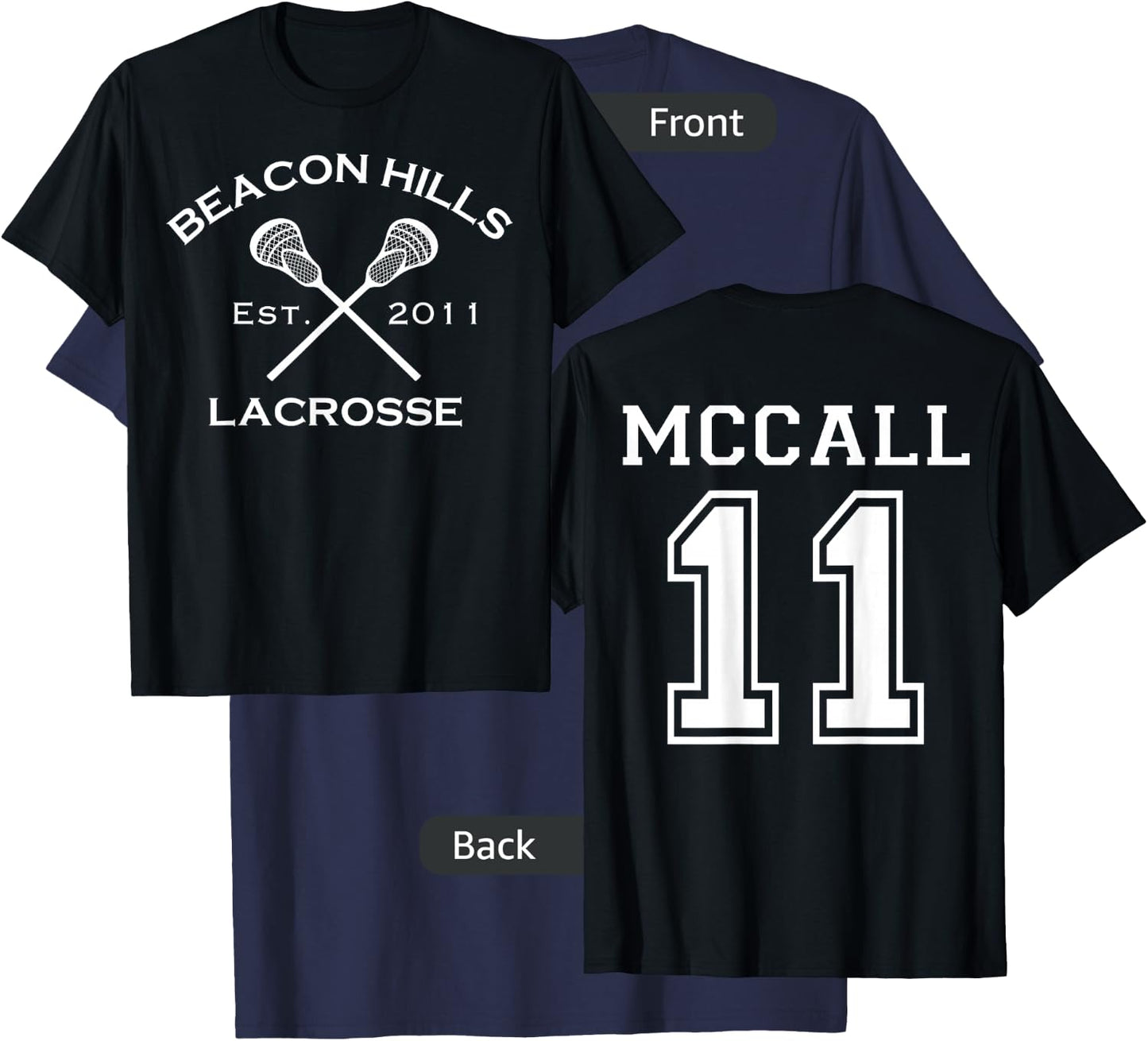 Beacon Hills Lacrosse McCall 11 Teen Wolf Inspired T-Shirt - T-Shirt | Navy