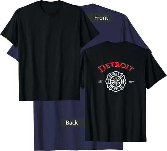 City of Detroit Fire Rescue Michigan Firefighter T-Shirt - T-Shirt | Navy