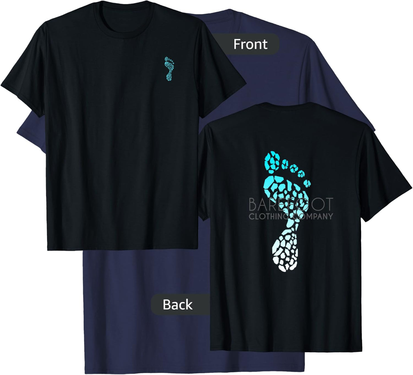 Barefoot Clothing Company: logo on back T-Shirt - T-Shirt | Navy