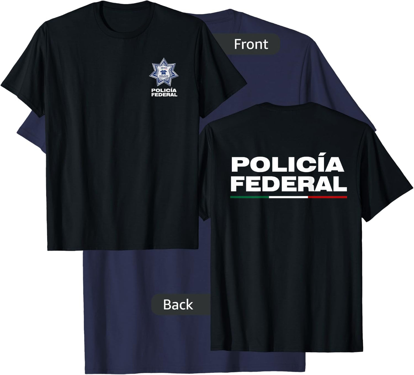 Mexican Police Apparel - Policia Federal de Mexico T-Shirt - T-Shirt | Navy