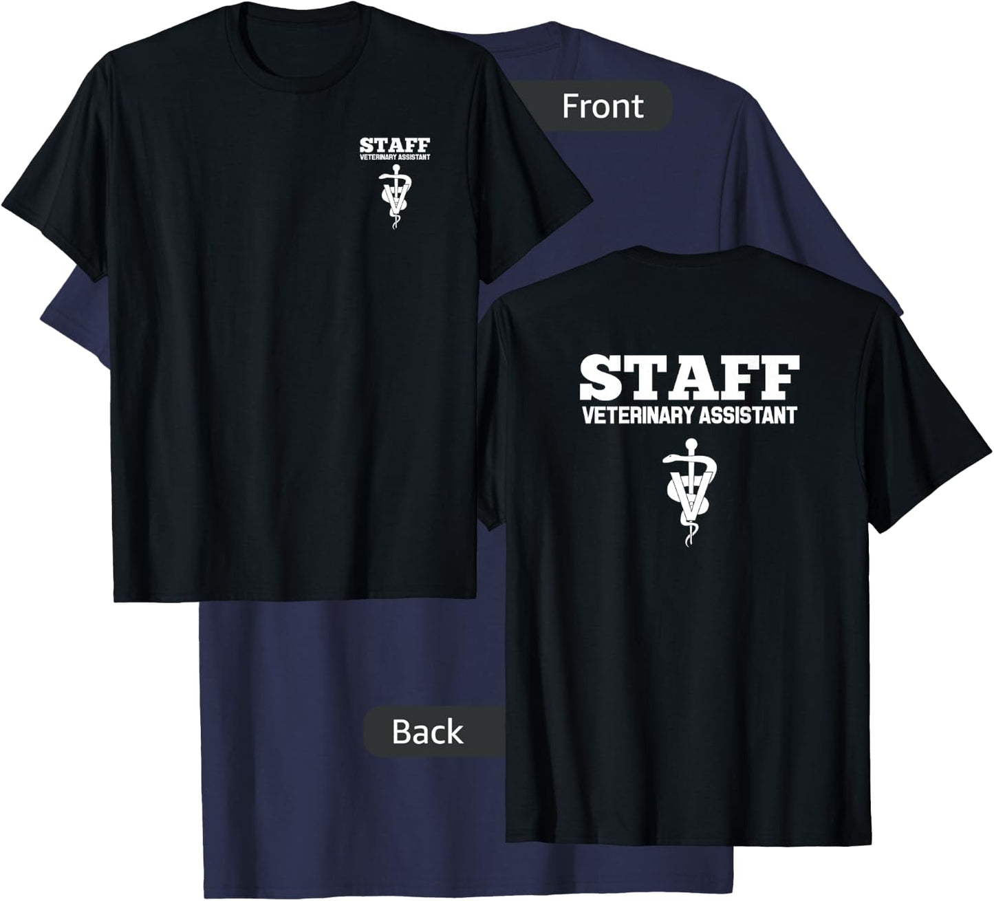 Veterinary Assistant Vet Staff Employee Uniform T-Shirt - T-Shirt | Navy