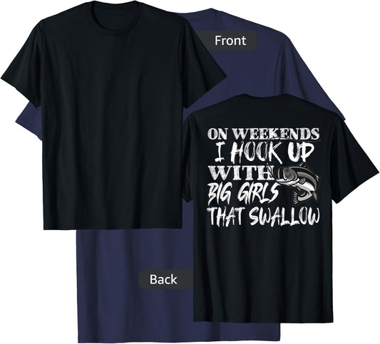 Funny Quote Fishing Shirt Printed On Back T-Shirt - T-Shirt | Navy