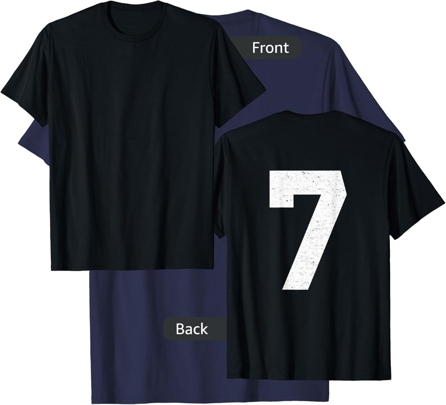 #7 Jersey Uniform Varsity Sports Number, 7th Birthday T-Shirt - T-Shirt | Navy