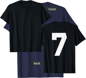 #7 Jersey Uniform Varsity Sports Number, 7th Birthday T-Shirt - T-Shirt | Navy