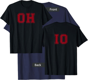 Vintage OH IO Double-sided T-Shirt - T-Shirt | Navy
