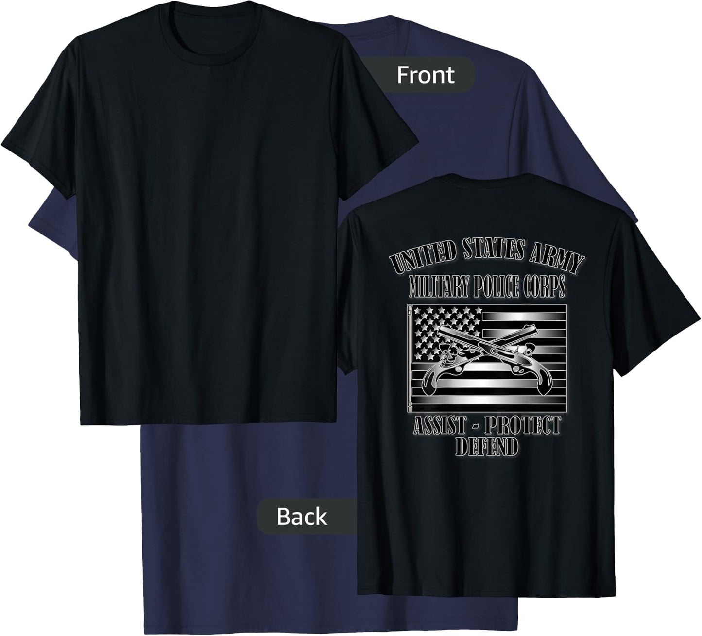 U.S. Army Military Police Corps (Back Design) T-Shirt - T-Shirt | Navy