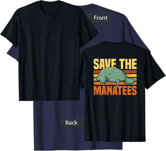 Save the manatees shirt, Manatee t shirt gifts, Sea Cow Gift T-Shirt - T-Shirt | Navy