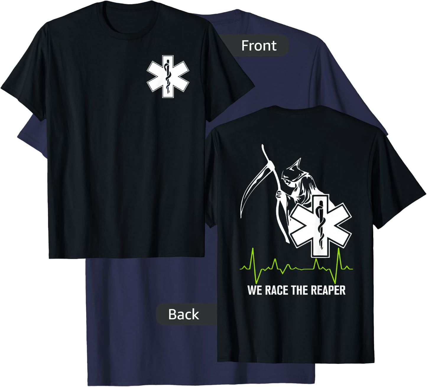 EMS - We Race The Reaper T-Shirt - T-Shirt | Navy