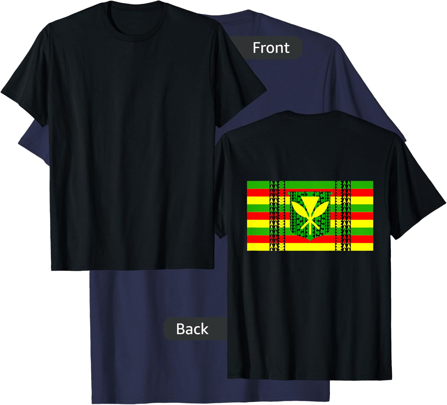 Tribal Kanaka Maoli Hawaiian Flag T-Shirt - T-Shirt | Navy